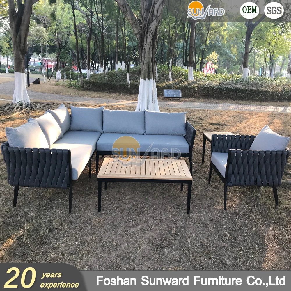 Sunward Hot Sale Hotel Leisure Garden Resort Project Outdoor Weaving Rope Sofa